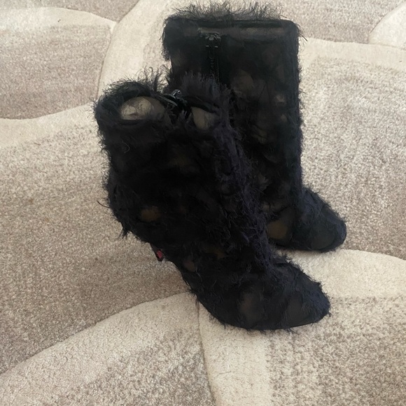 CHRISTIAN LOUBOUTIN Toubootfrou chiffon booties - Picture 7 of 9